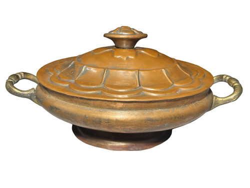 Vintage copper covered serving - vintage,