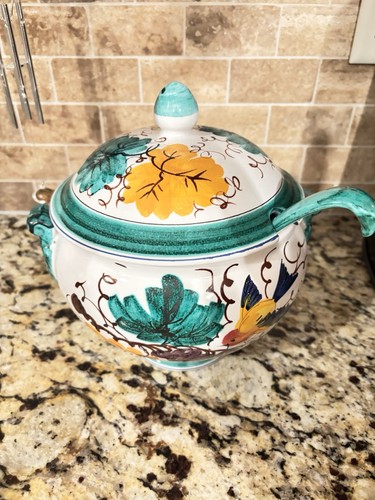 Italian ceramic soup tureen - italian, w/